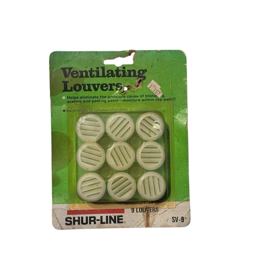 Vintage‎ Shur-Line Ventilating Louvers SV-9 Pack of 9 NOS Hardware DIY Housewear